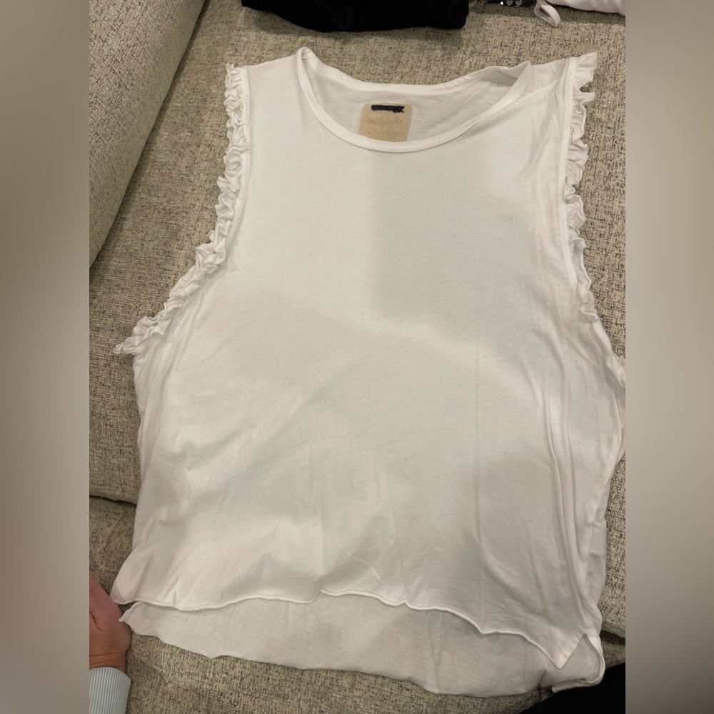 Chaser cotton white flowy tank